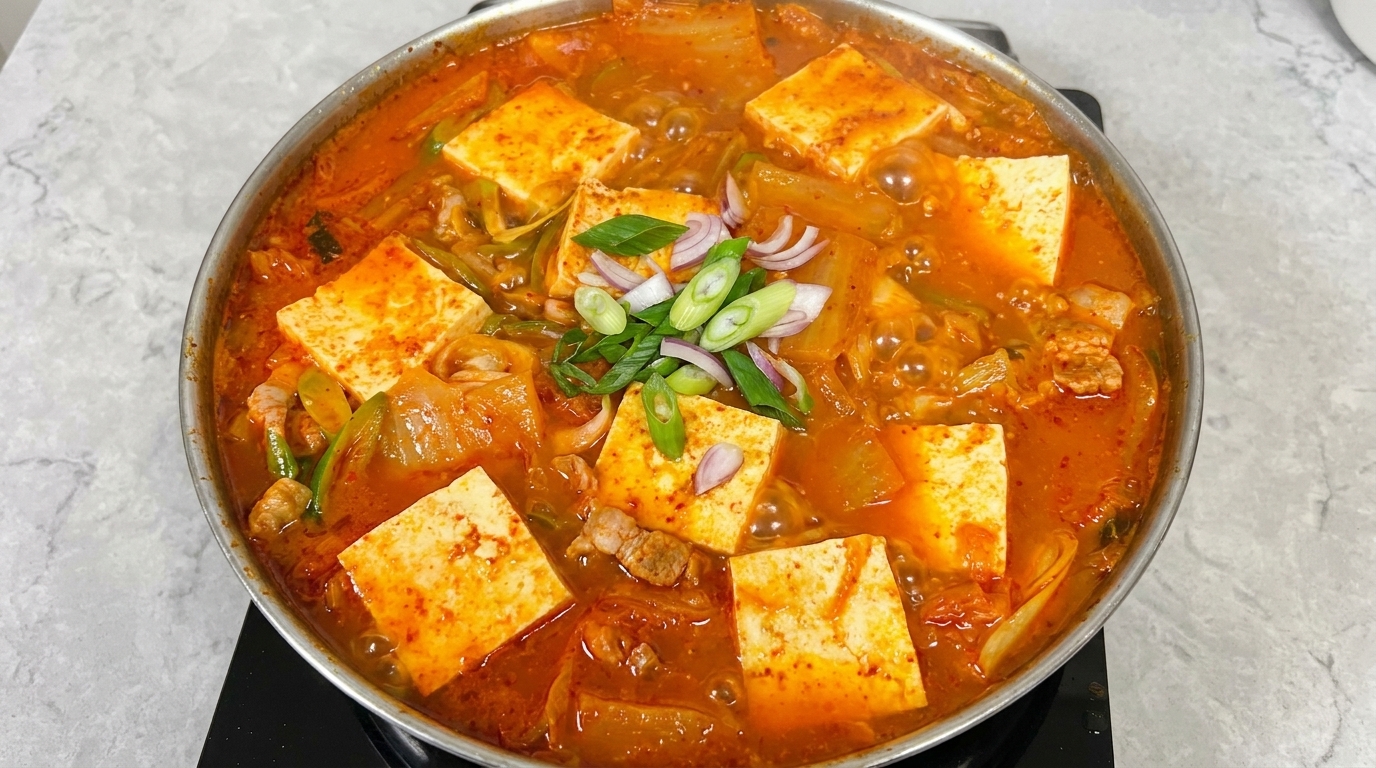 Kimchi Jjigae Coreano: Estofado de Kimchi Estilo Restaurante