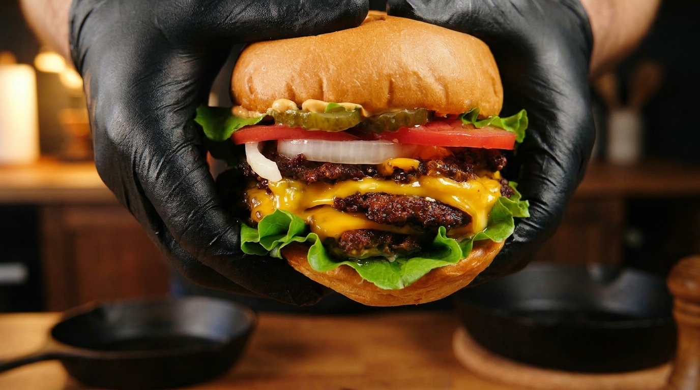La Auténtica Triple Hamburguesa con Queso Americana