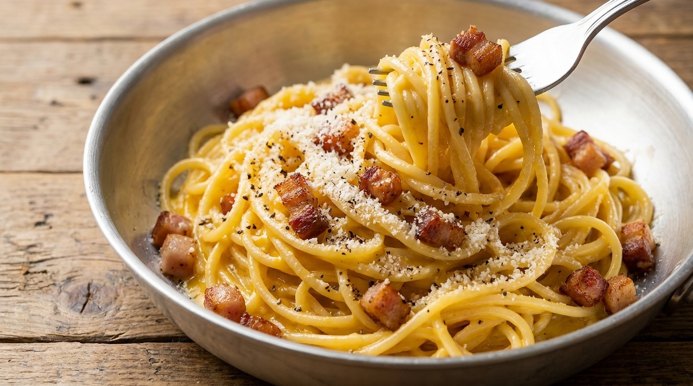 Carbonara Romana Clásica (Pasta alla Carbonara)