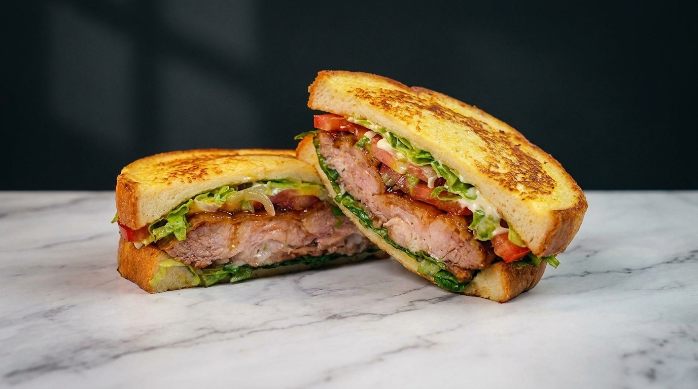 Sándwich de Pollo Glaseado y Pan Francés a la Miel
