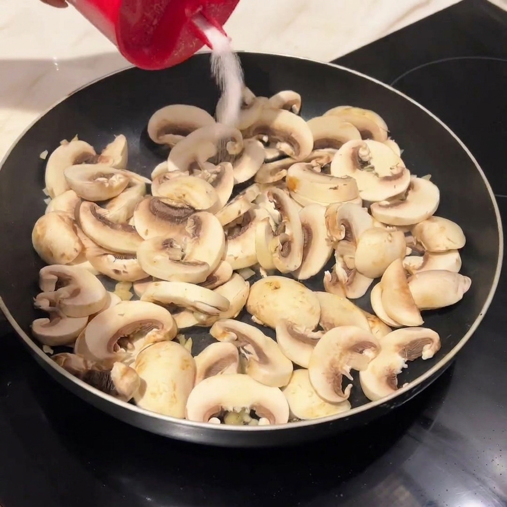 Mantequilla y ajo picado chisporroteando en una sartén caliente.