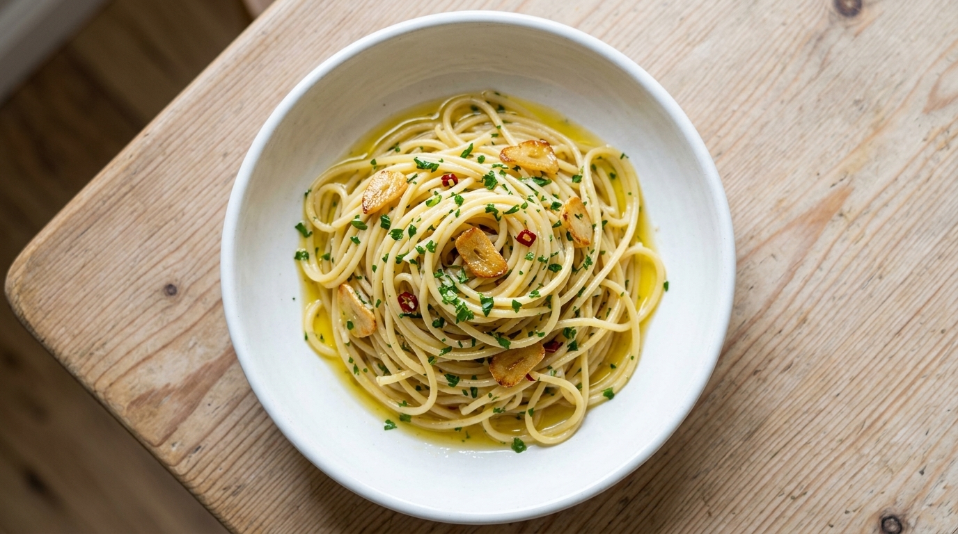 Espaguetis Aglio e Olio clásicos