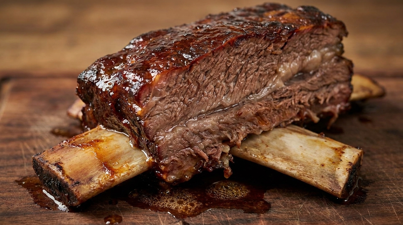 Costillas de Res Asadas a Fuego Lento con Glaseado BBQ Casero