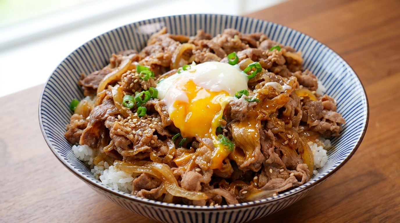 Tazón de Arroz con Ternera Japonesa (Gyudon)