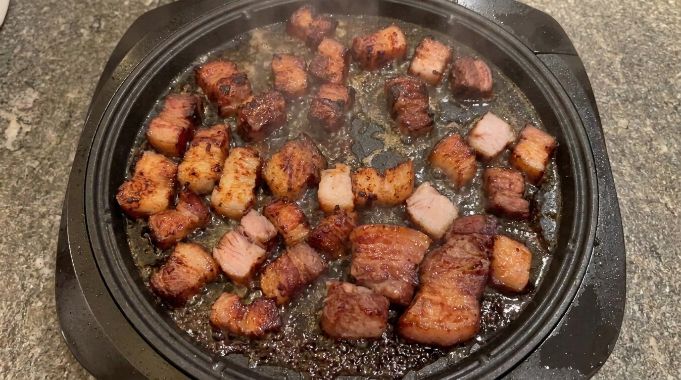 Wraps de Lechuga con Panceta de Cerdo al Vino Tinto