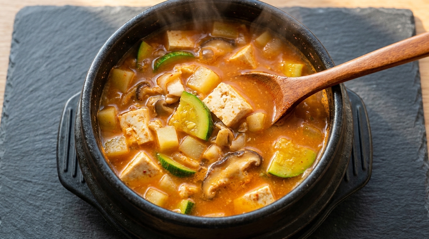Doenjang Jjigae Clásico (Estofado Coreano de Pasta de Soja)
