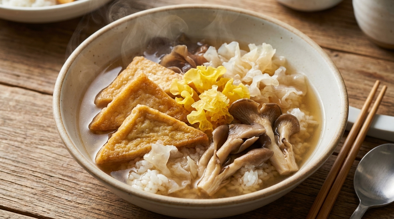 Sopa de Tofu y Setas en Cazuela de Barro
