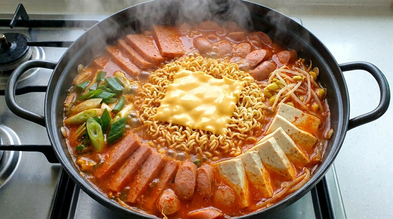 Budae Jjigae Clásico (Estofado del Ejército Coreano)