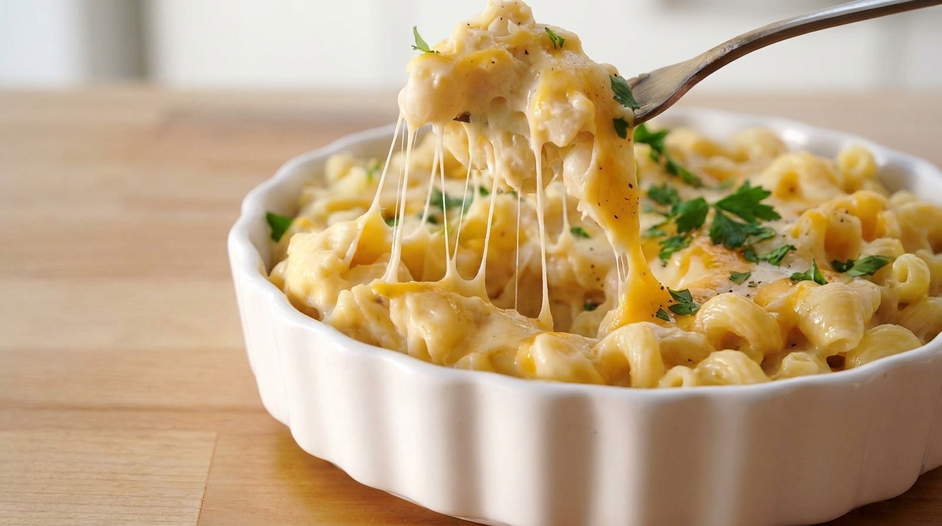 Espirales de pasta súper cremosos con doble queso al sartén