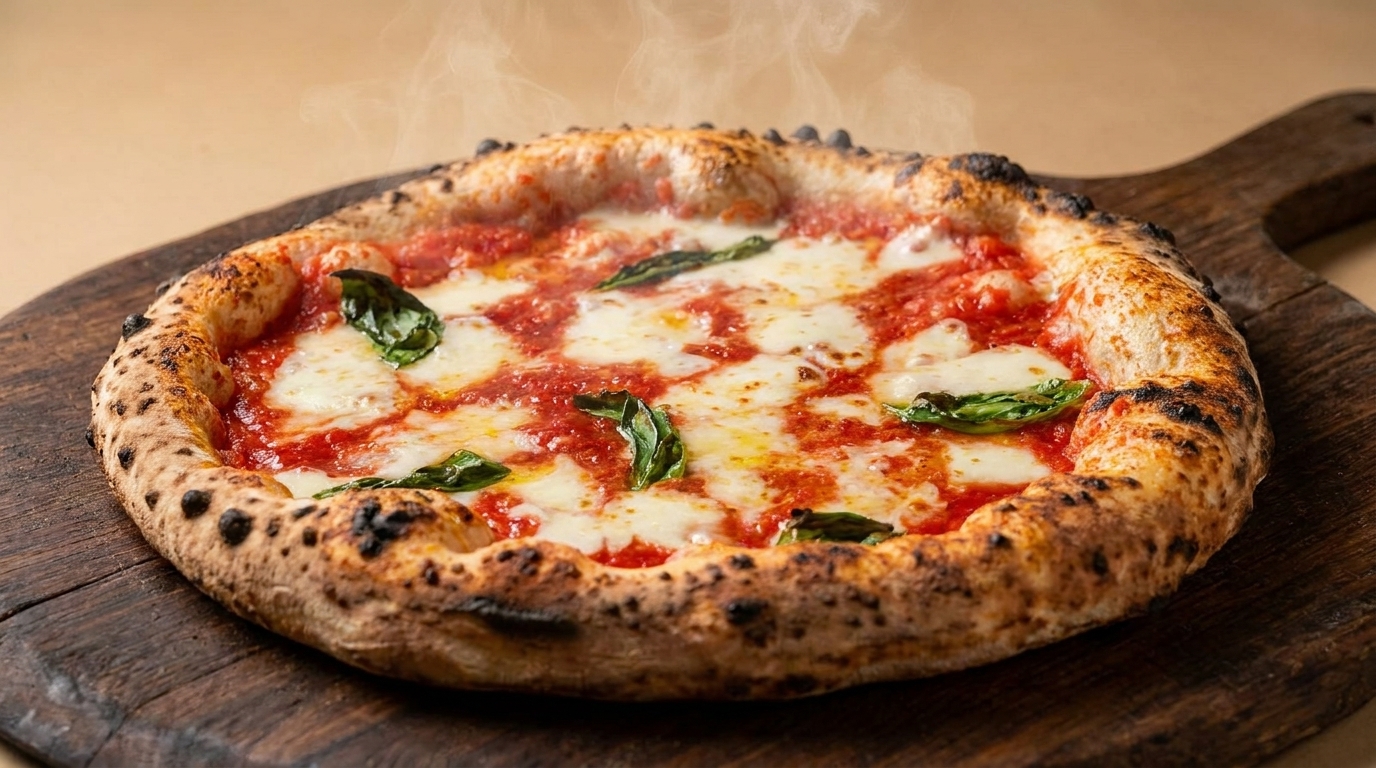Auténtica Pizza Margarita Napolitana
