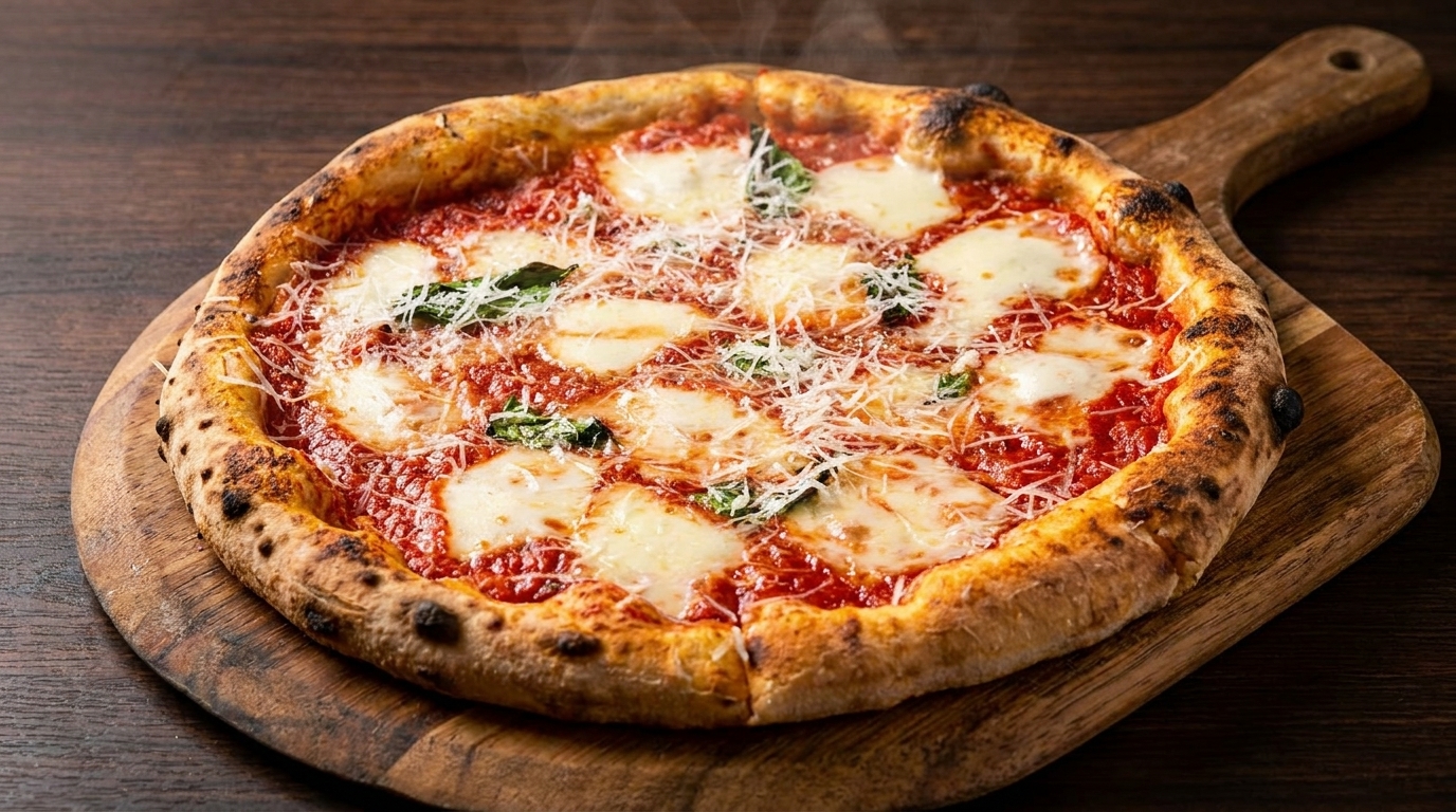 Auténtica Pizza Margherita Napolitana