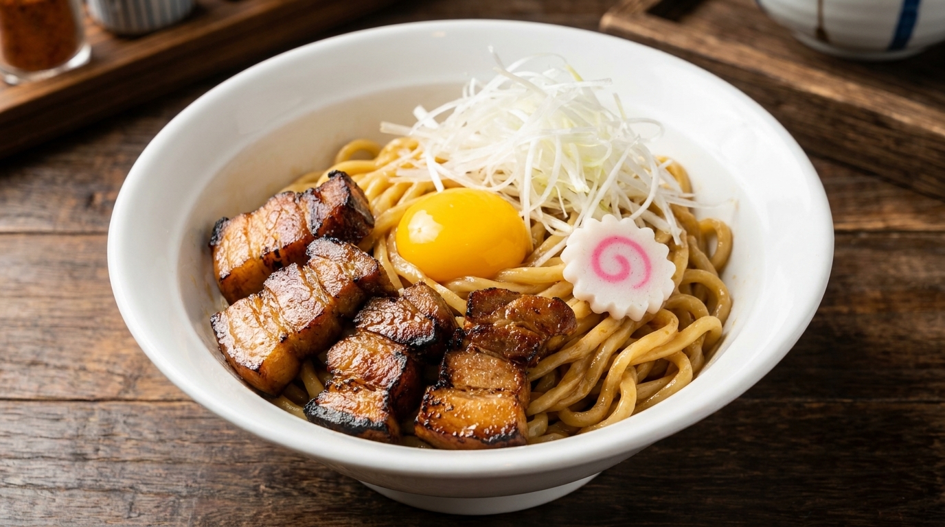 Abura Soba: Ramen Japonés sin Caldo con Panceta de Cerdo