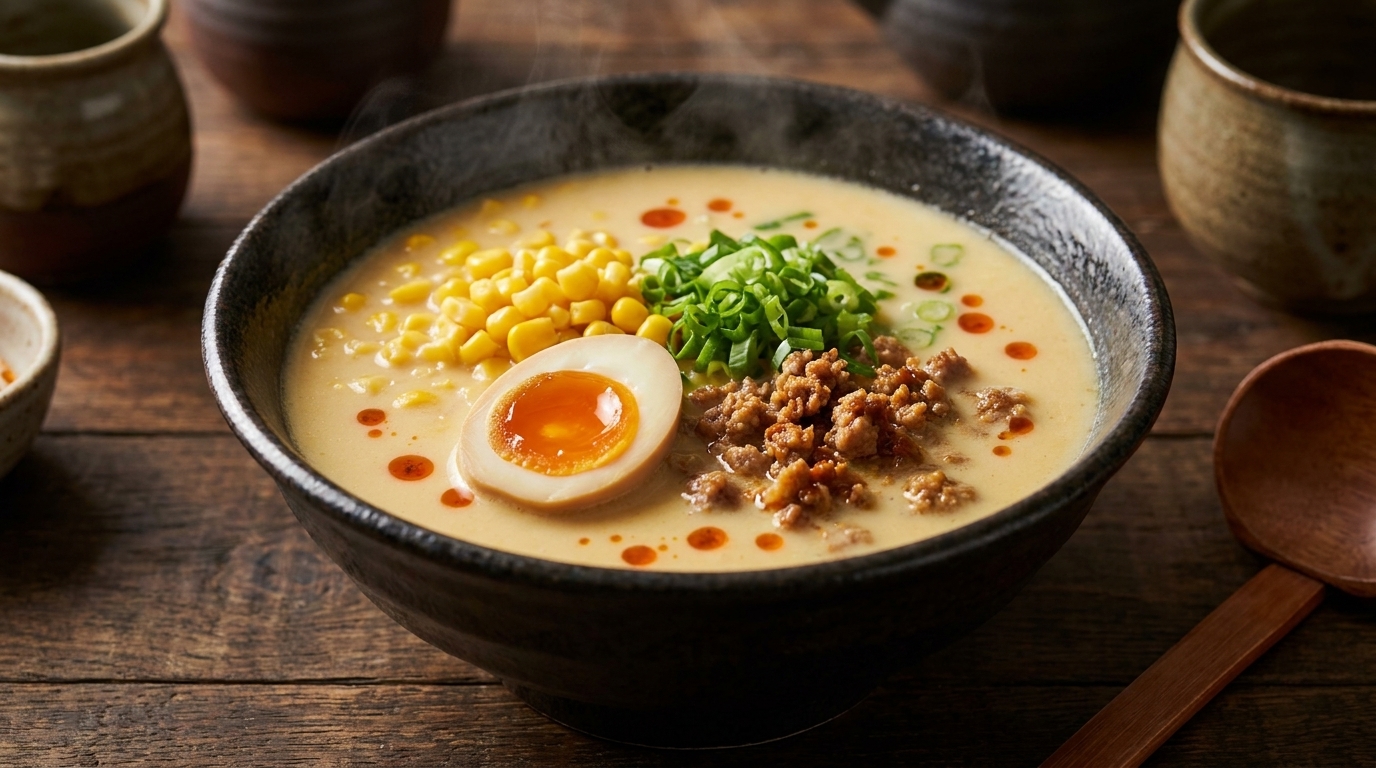 Ramen Cremoso de Miso y Leche de Soja (Tanyu Ramen)