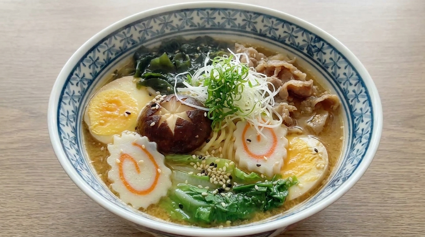 Auténtico Miso Ramen Japonés con Caldo Sabroso