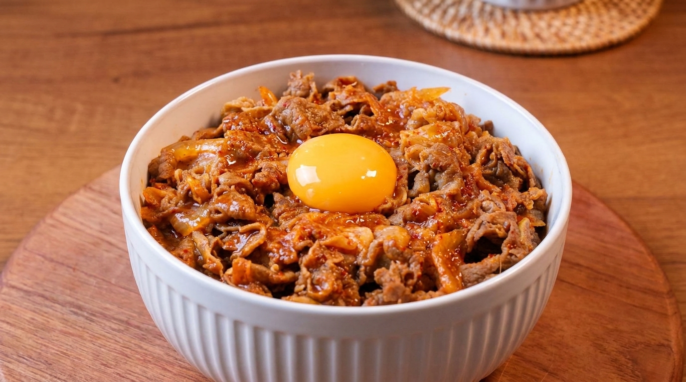 Kimchi Gyudon: Bol de Arroz con Ternera y Kimchi