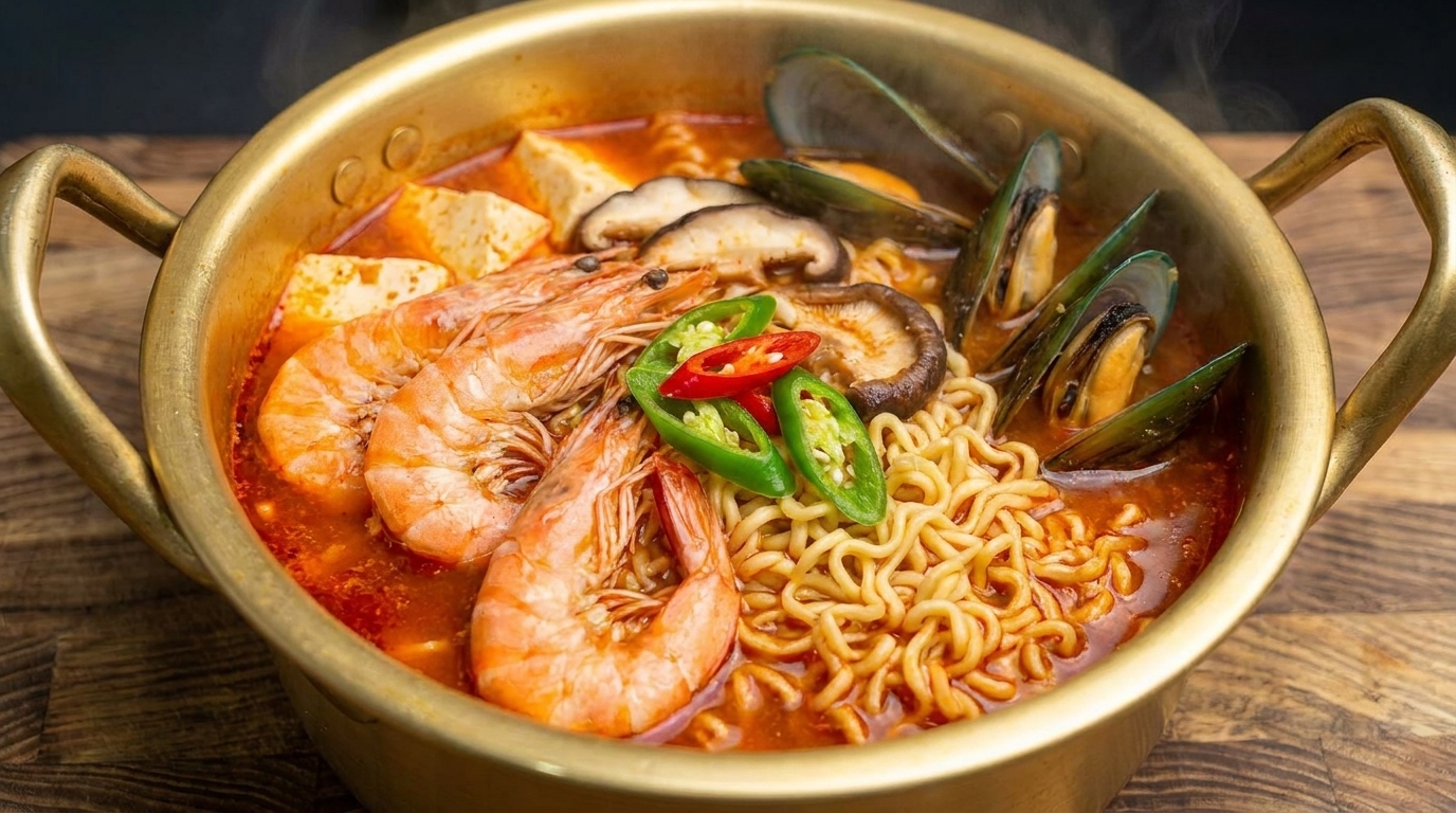 Ramen Coreano Picante de Mariscos (Estilo Jjamppong)