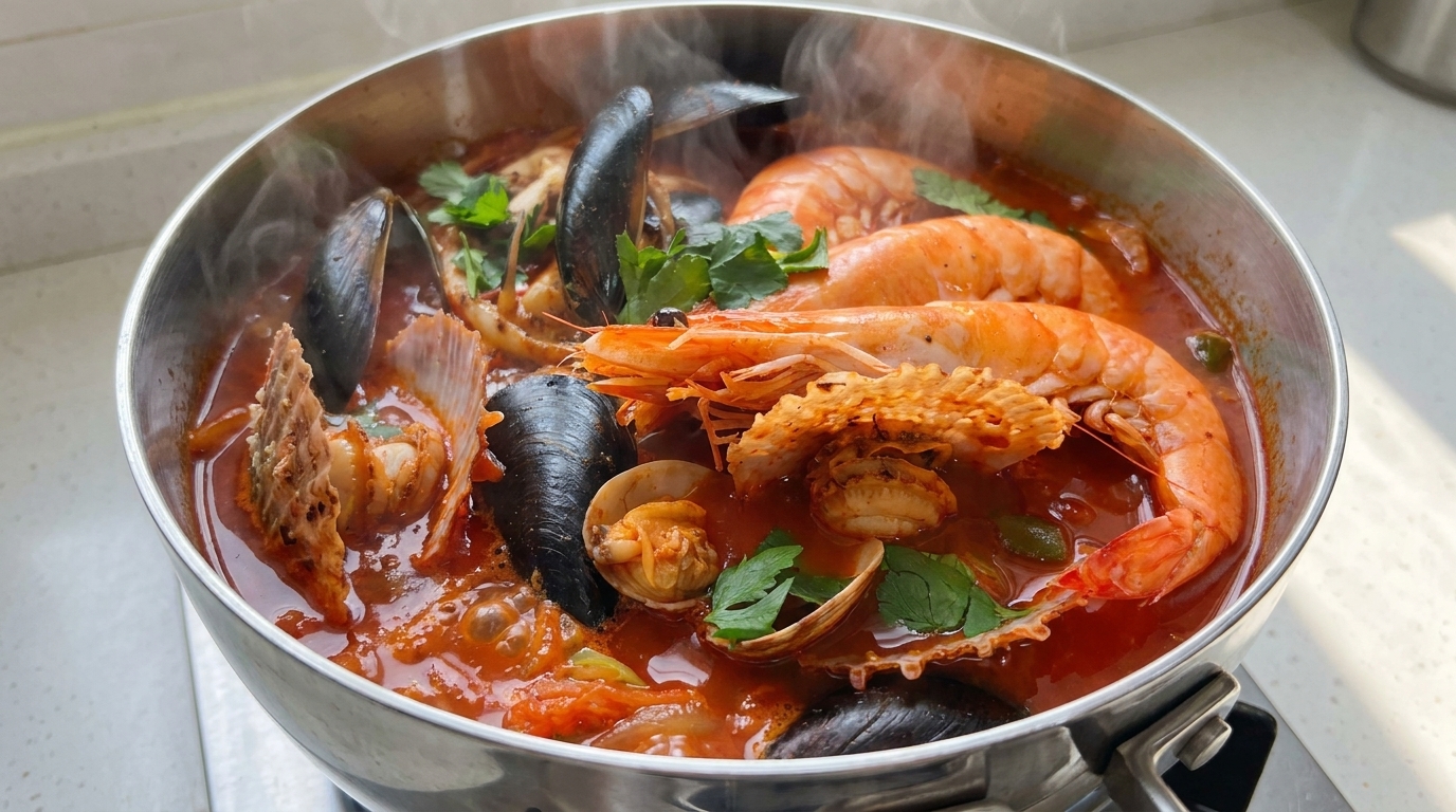 Jjambbong: Sopa Coreana Picante de Fideos y Mariscos