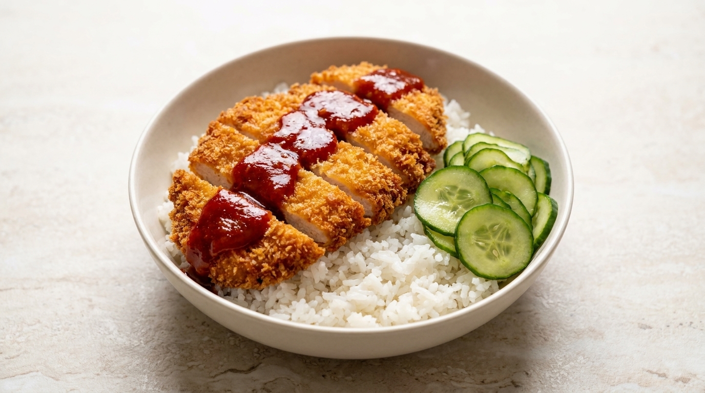 Bowl de Chicken Katsu Crujiente con Salsa Roja Picante