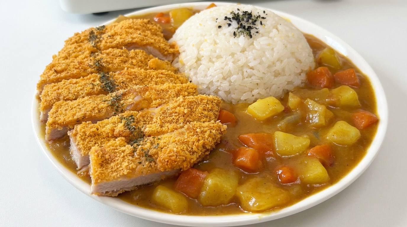 Arroz con Curry y Pollo Katsu Japonés