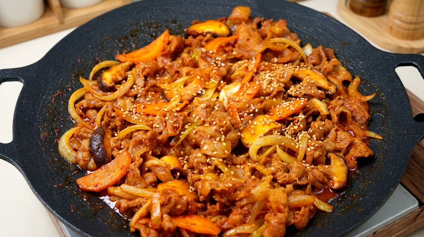 Cerdo Salteado Picante Coreano (Jeyuk Bokkeum)