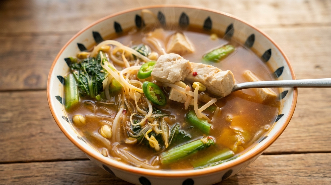 Sopa Coreana de Pasta de Soja (Doenjang-jjigae)