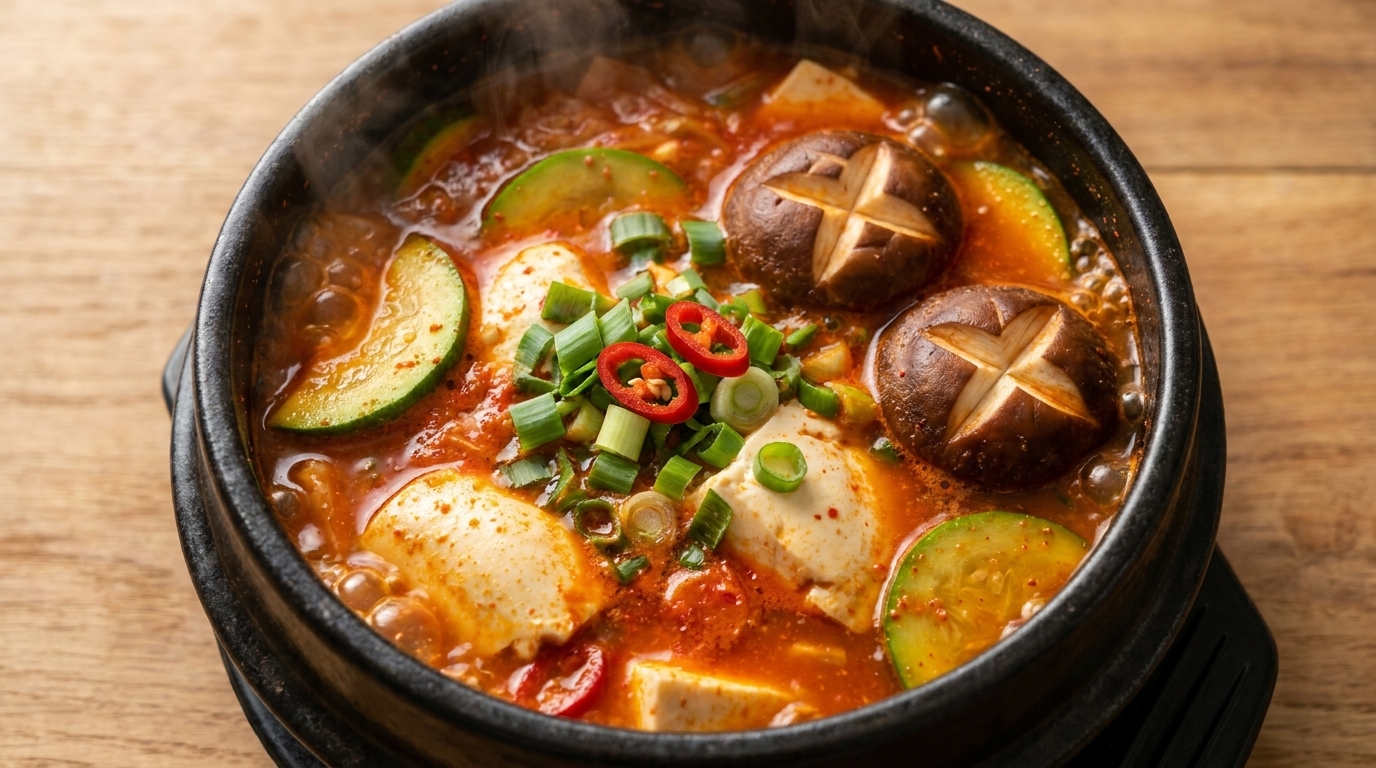 Sundubu-jjigae: Estofado Coreano de Tofu Suave y Kimchi