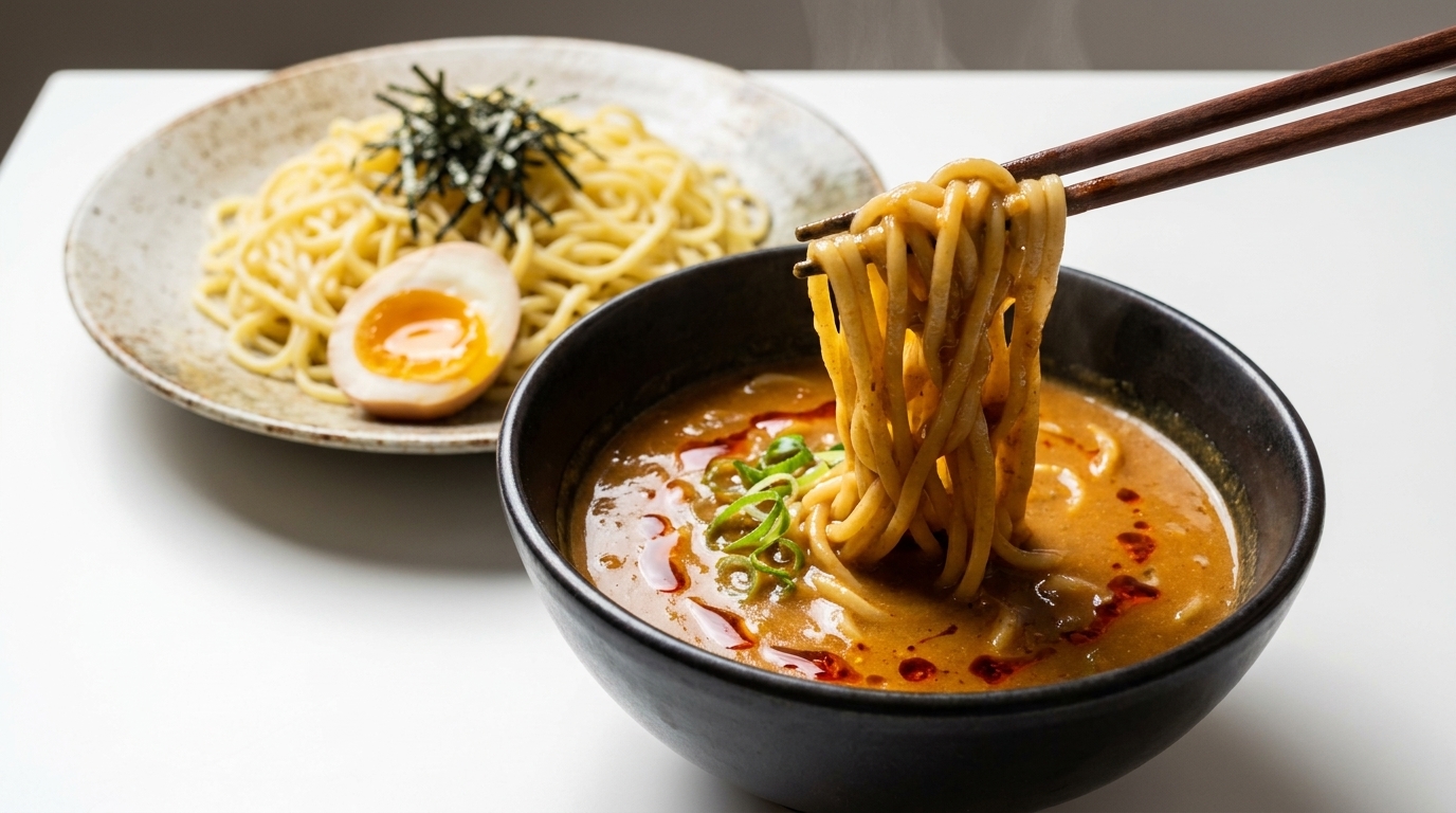 Tsukemen de Curry Japonés (Fideos para Mojar Estilo Kioto)