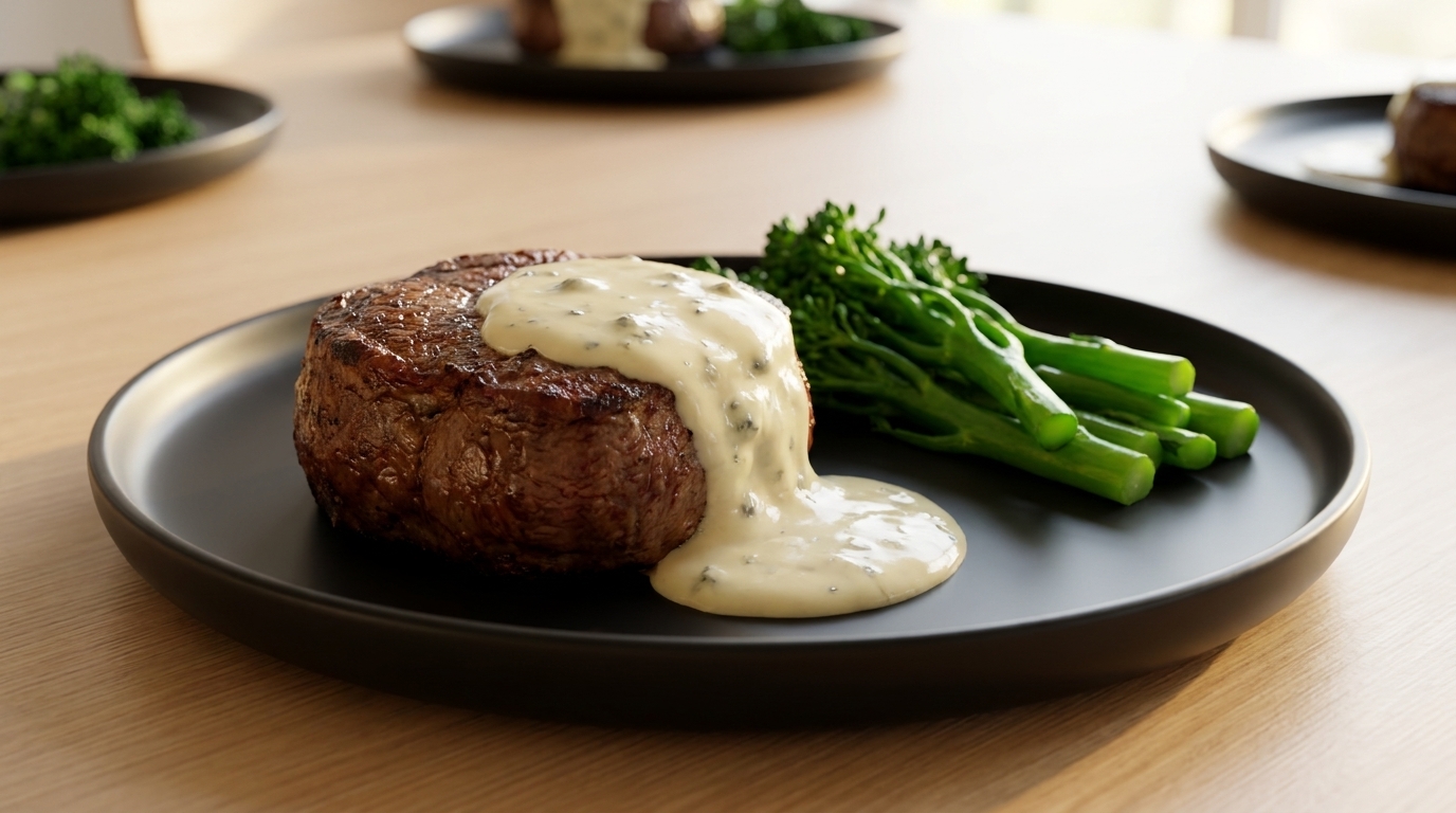 Salsa cremosa de queso azul para carne