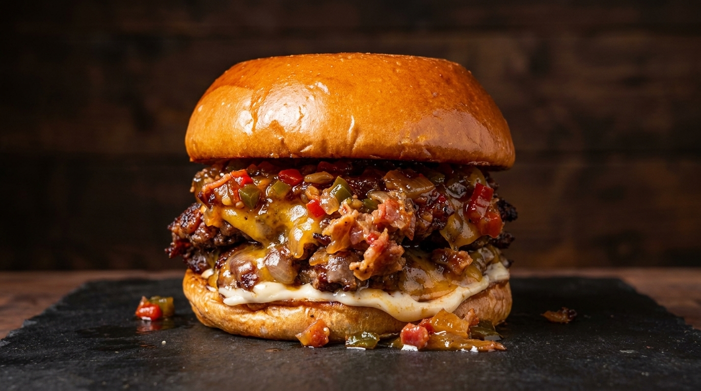 Smashburgers Doblemente Ahumadas con Mermelada de Tocino y Chile