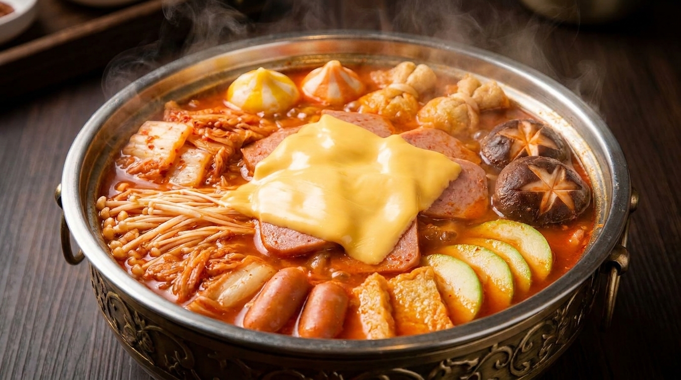 Clásico Estofado Coreano del Ejército (Budae Jjigae)
