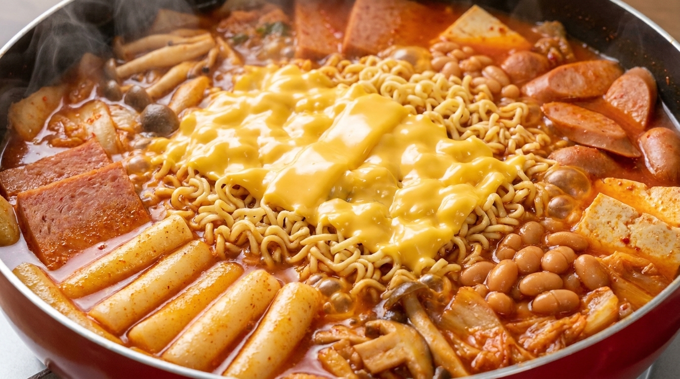 Clásico Estofado del Ejército Coreano (Budae Jjigae)