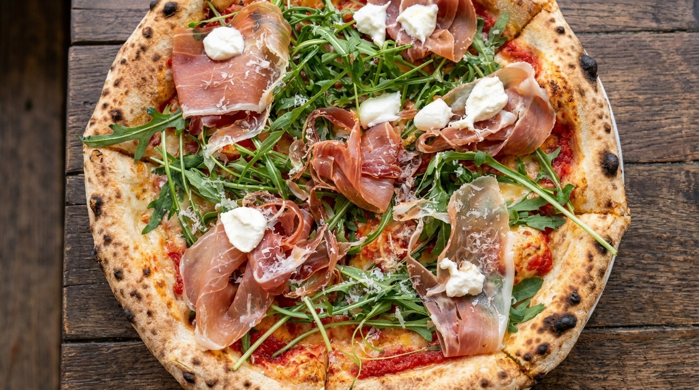 Pizza de Rúcula y Prosciutto