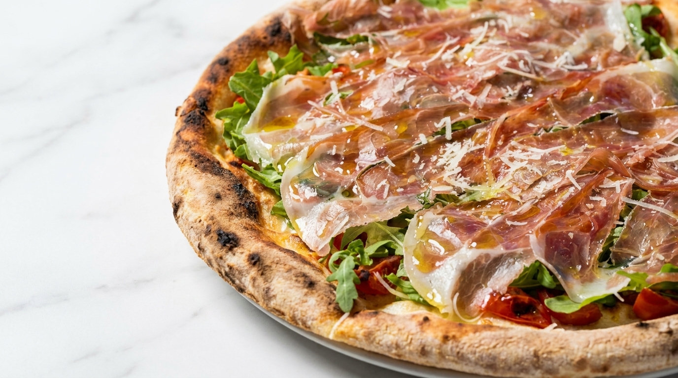 Pizza Napolitana con Prosciutto y Rúcula