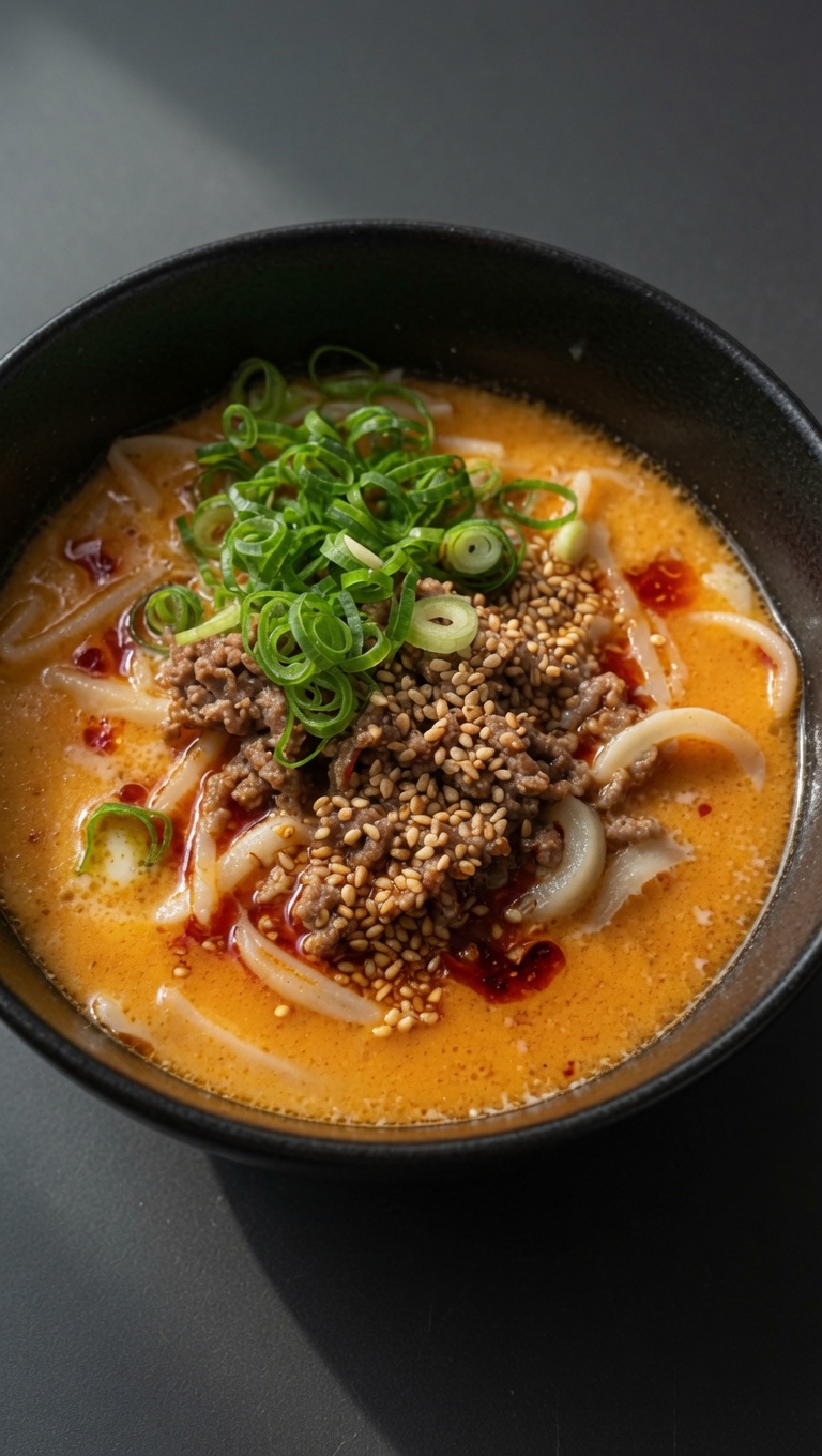 Udon Tantan de Miso Japonés Rápido y Cremoso