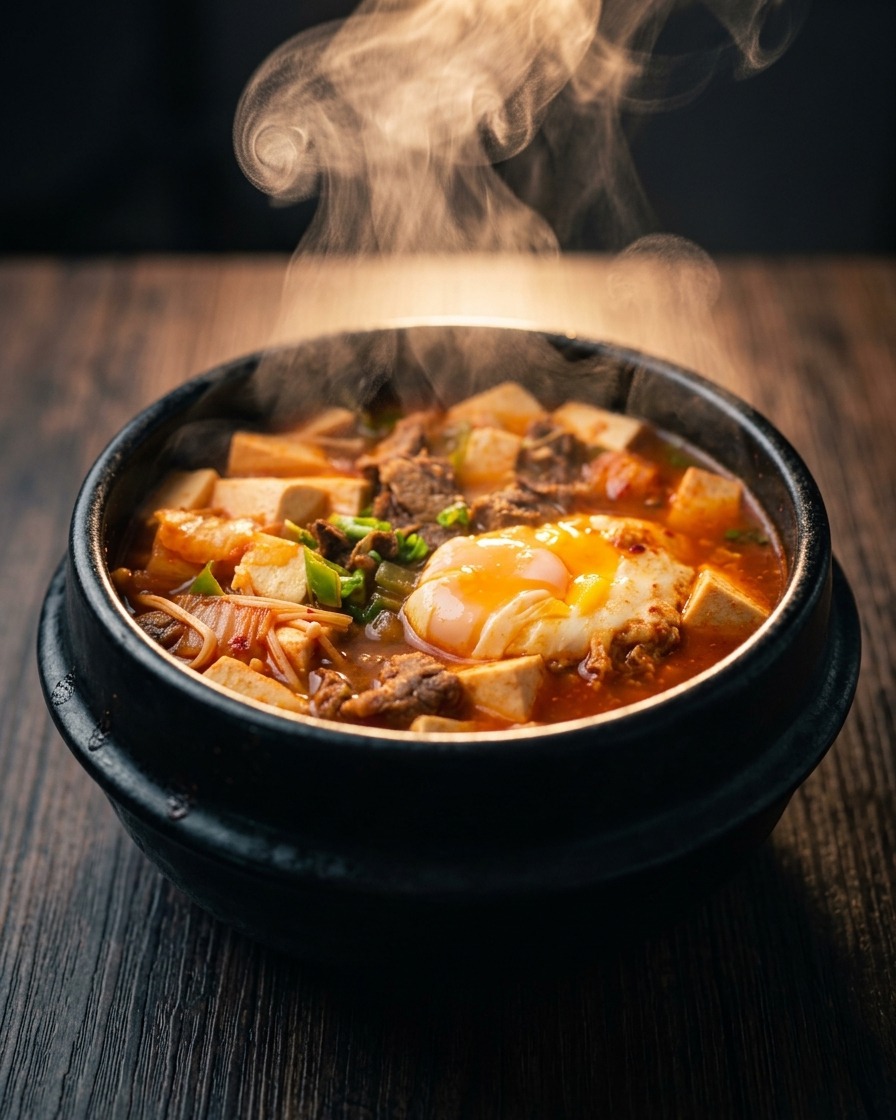 Primer plano de huesos de cerdo, carcasas de pollo y patas de pollo dispuestos en una olla grande listos para hervir.