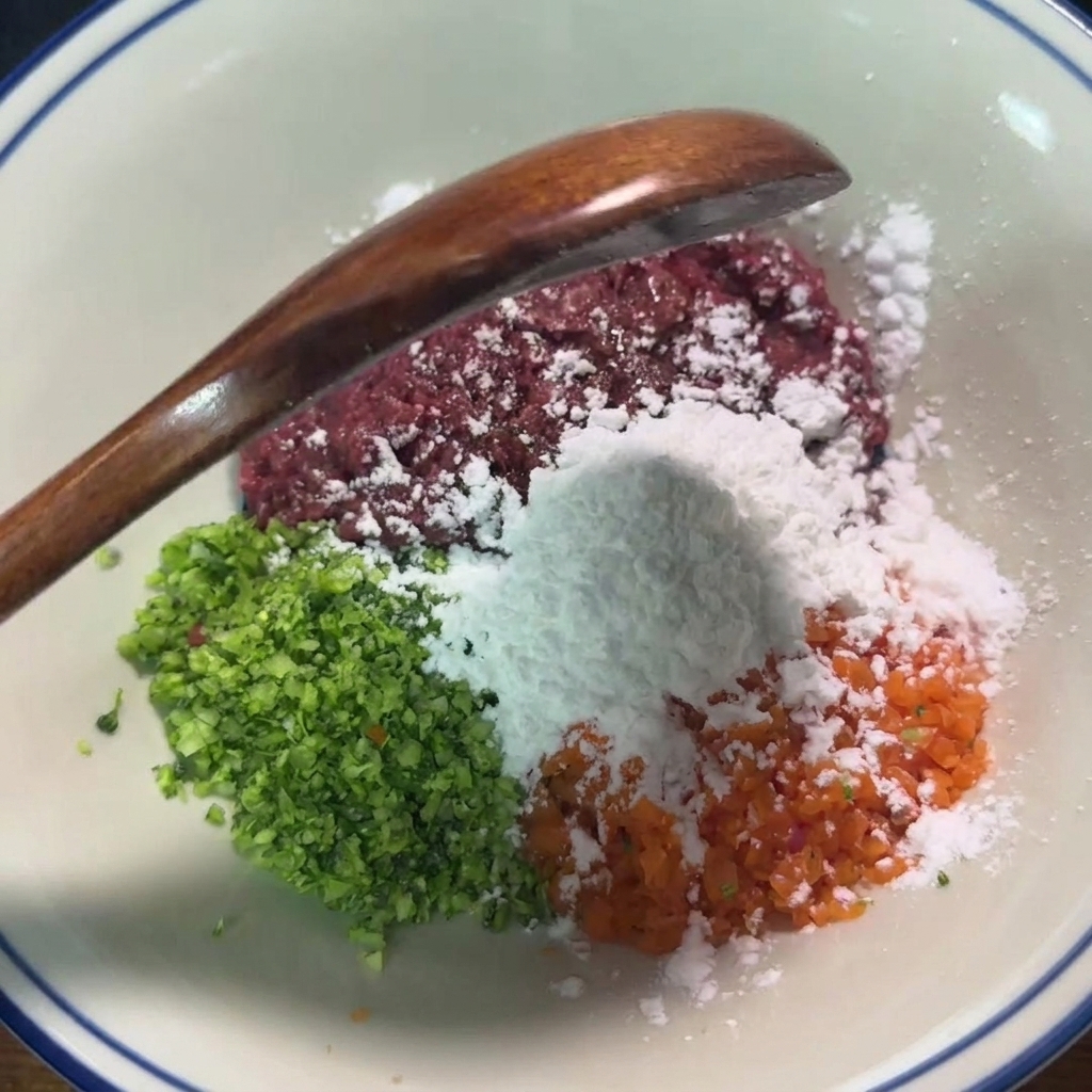 Montón de fideos picantes decorados con semillas de sésamo y copos de algas.