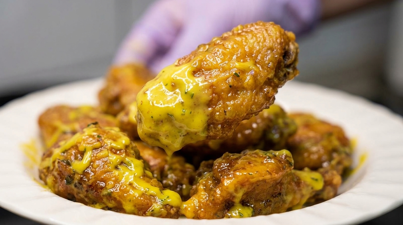 Alitas de Pollo Crujientes a la Miel y Mostaza