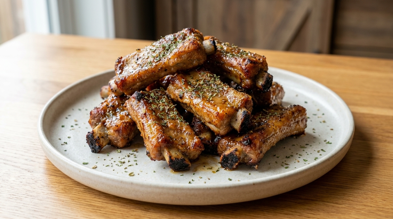 Costillas Asadas al Estilo Ajo, Sal y Pimienta