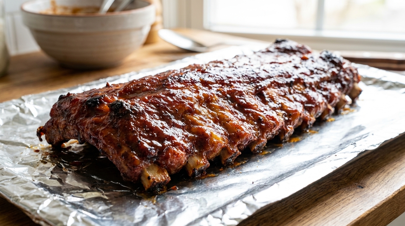 Costillas de Cerdo al Horno Glaseadas con Manzana y Miel