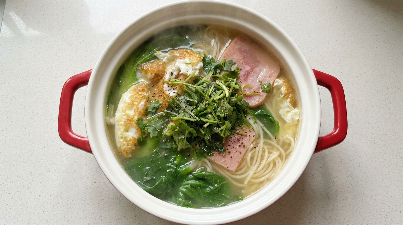 Fideos Fáciles con Sopa de Pollo Sobrante
