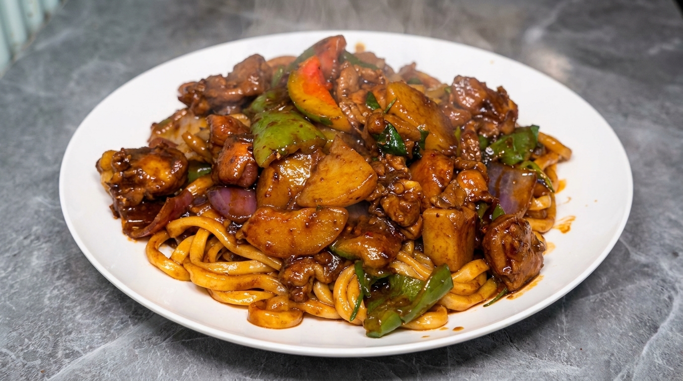 Fideos Salteados con Pollo al Estilo Sichuan