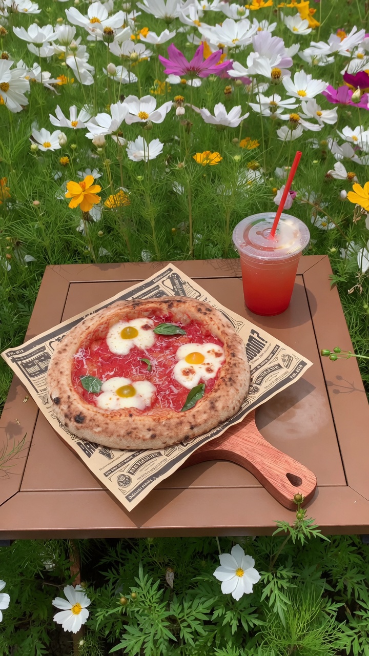 Pizza Margarita en Forma de Flor