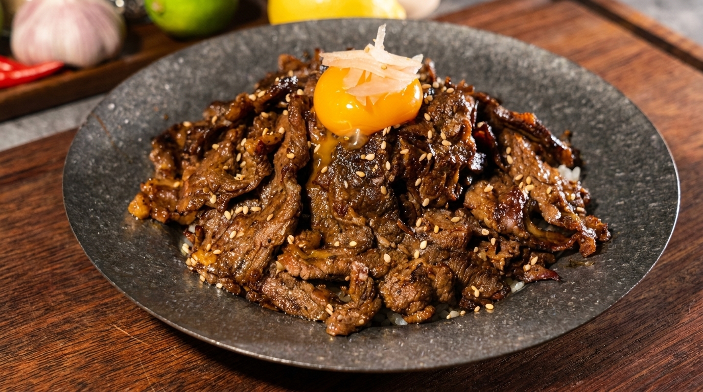 Gyudon (Bol de arroz con ternera japonés)