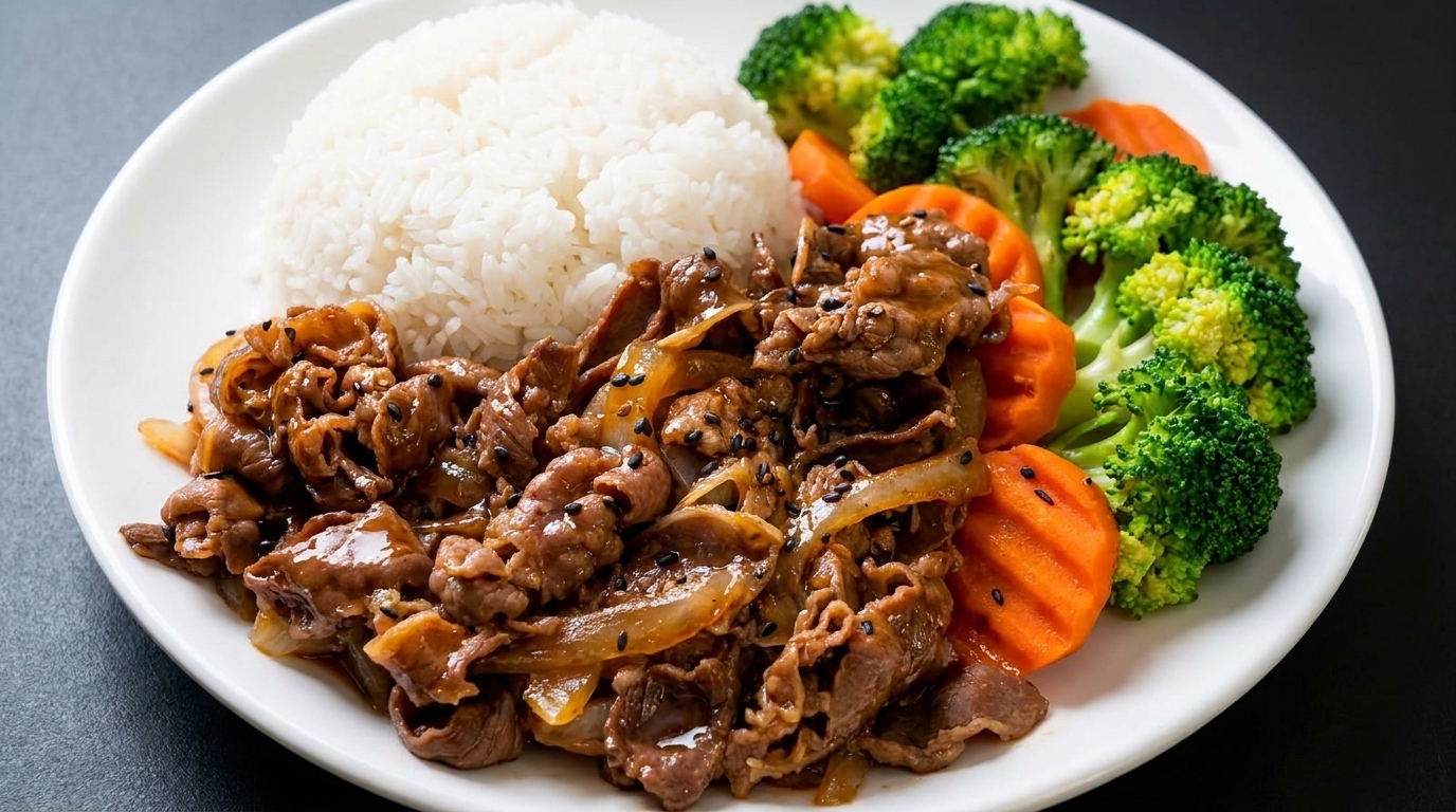Tazón de Arroz con Ternera Teriyaki Casero