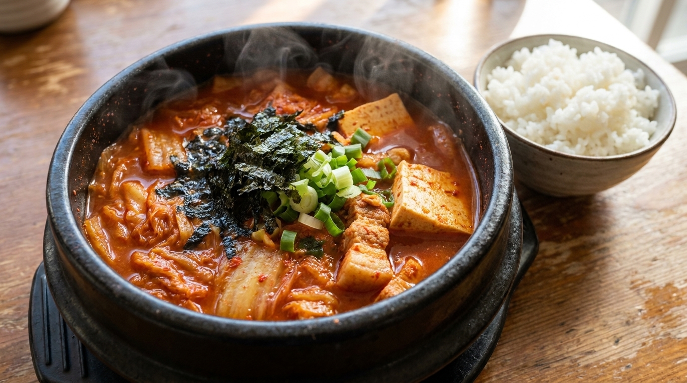 Kimchi Jjigae Picante (Estofado de Kimchi)