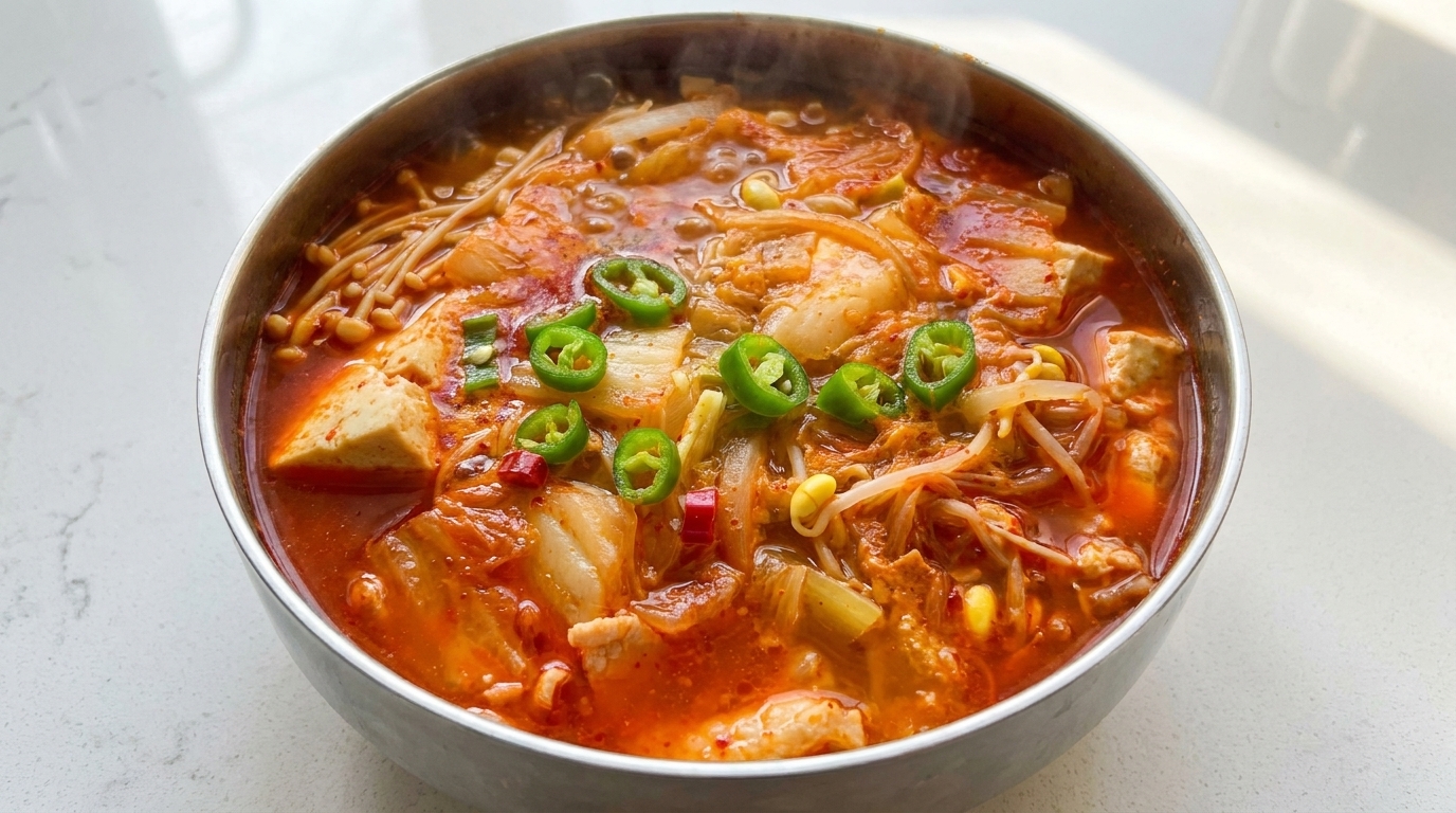 Sopa de Kimchi y Tofu Picante