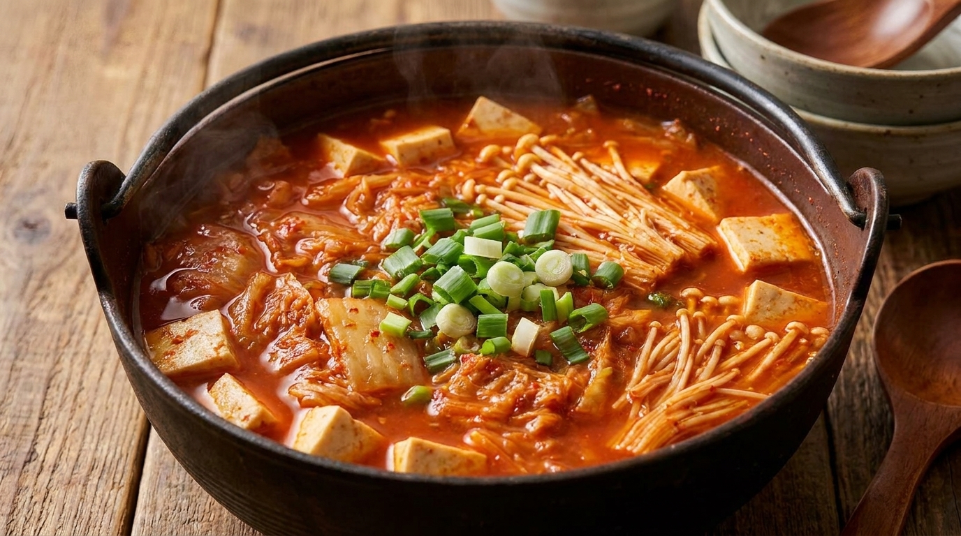Clásico Kimchi Jjigae: Sopa Coreana de Kimchi