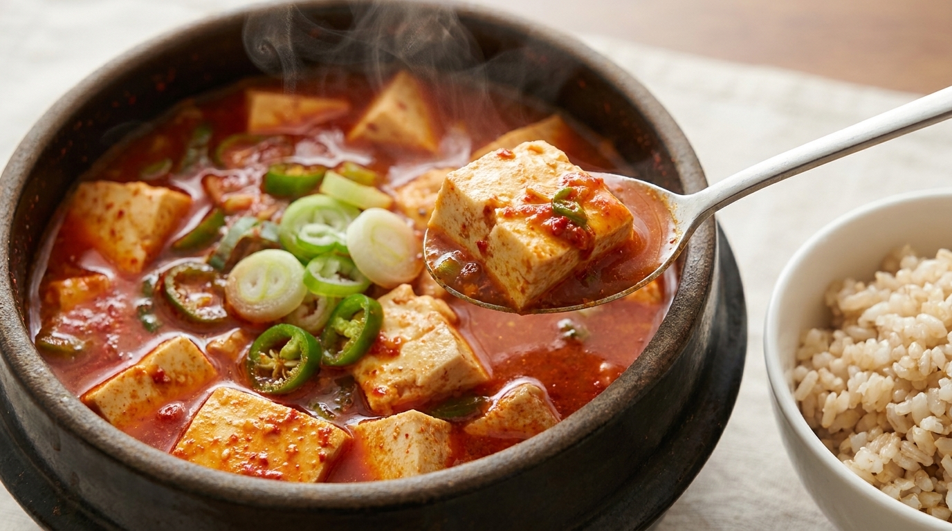 Estofado Coreano de Tofu Suave (Sundubu-jjigae)