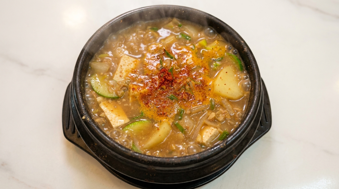 Estofado Coreano Tradicional de Pasta de Soja (Doenjang-jjigae)