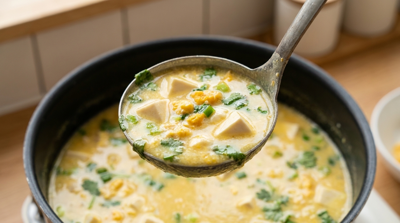 Sopa de Tofu con Huevo Salado